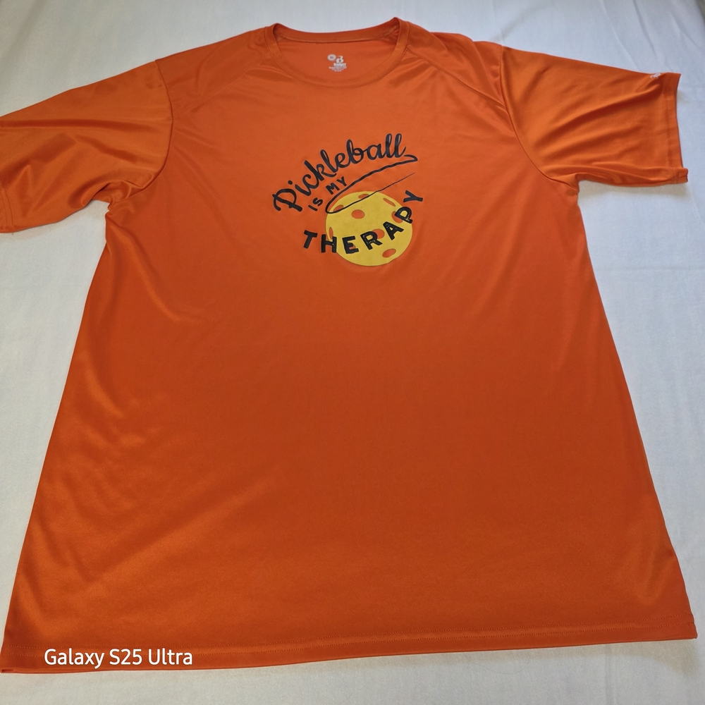 Pickleball Therapy Men's Orange T-Shirt